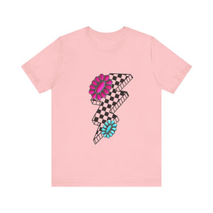 Checkered Lightning Bolt Squash Unisex Jersey Short Sleeve Tee