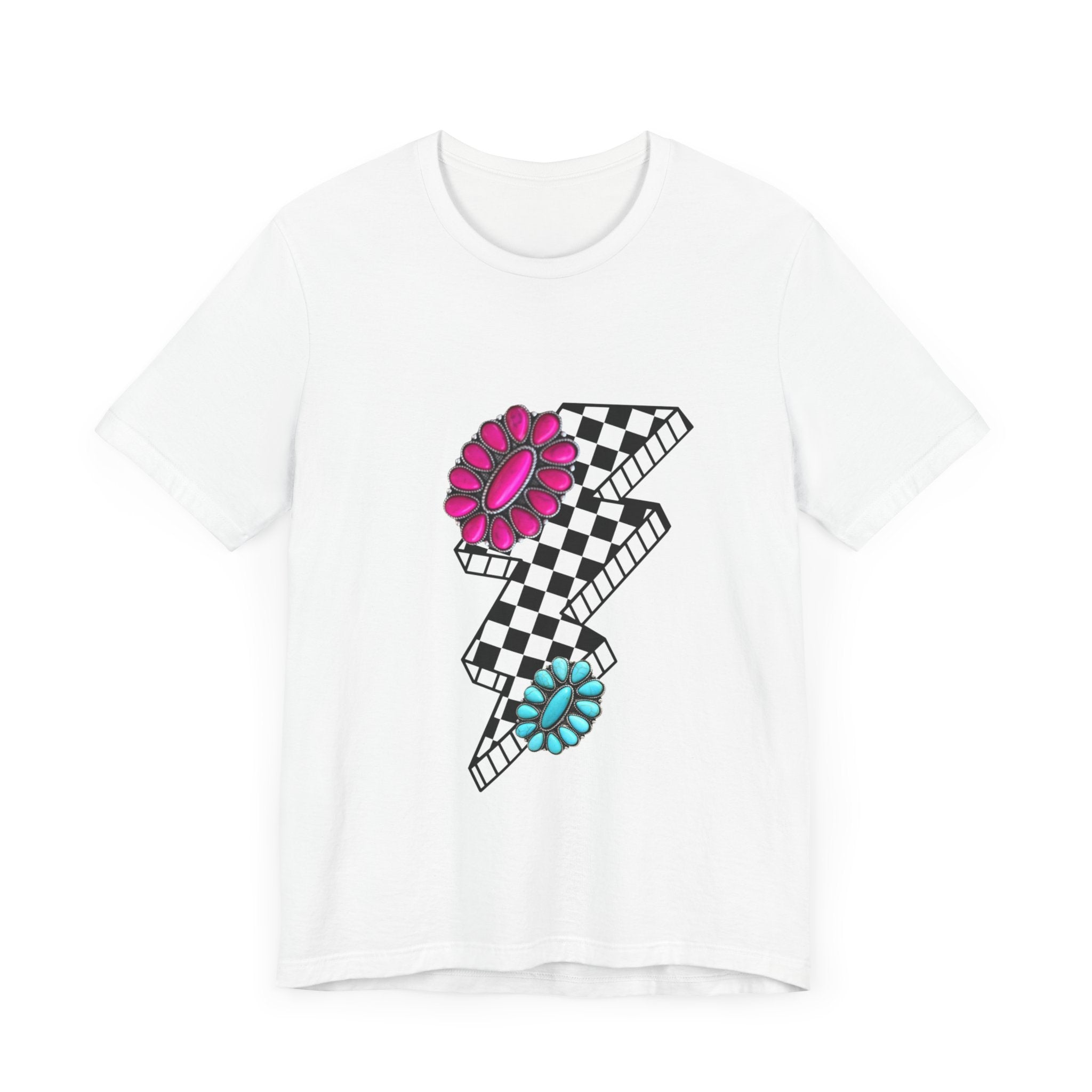 Checkered Lightning Bolt Squash Unisex Jersey Short Sleeve Tee