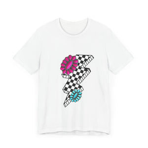 Checkered Lightning Bolt Squash Unisex Jersey Short Sleeve Tee