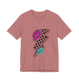 Checkered Lightning Bolt Squash Unisex Jersey Short Sleeve Tee