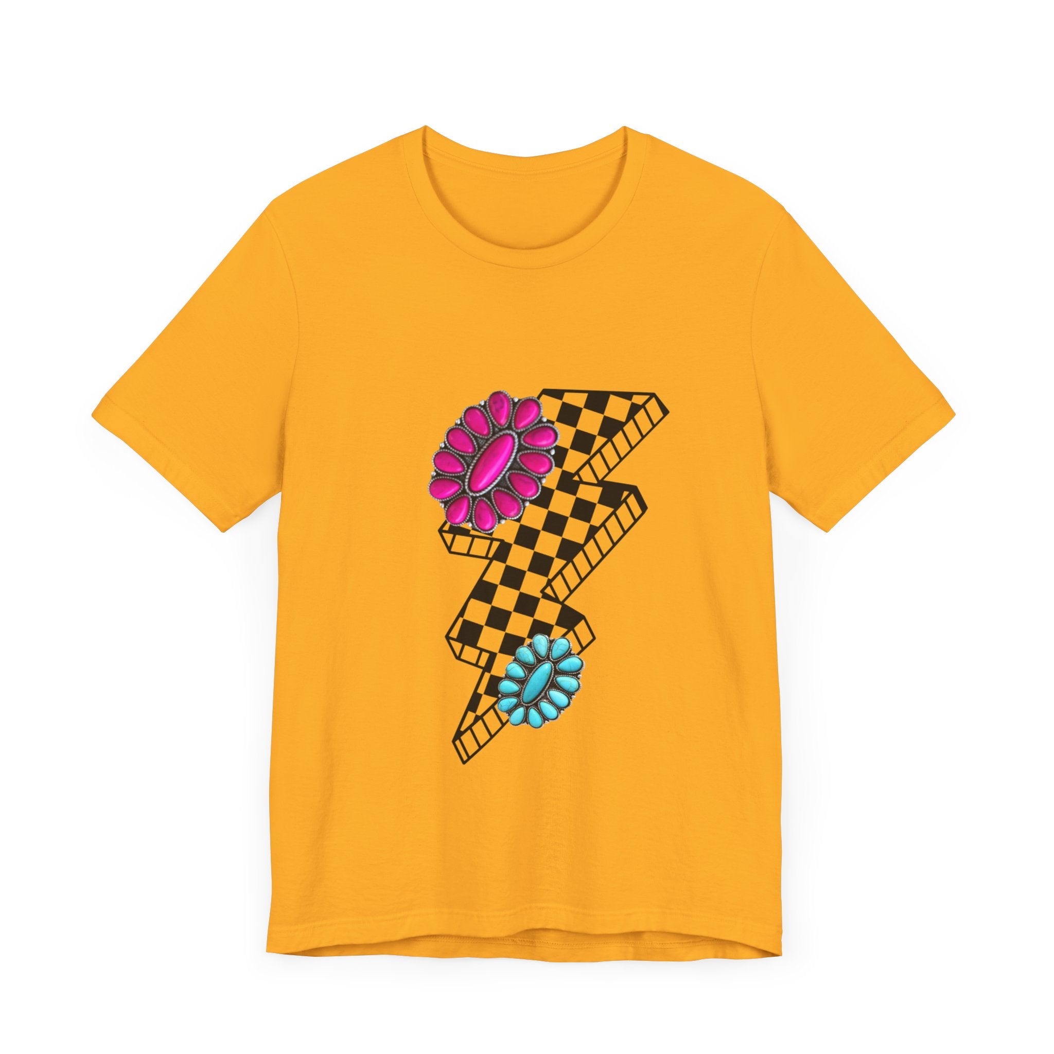 Checkered Lightning Bolt Squash Unisex Jersey Short Sleeve Tee