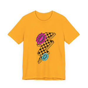 Checkered Lightning Bolt Squash Unisex Jersey Short Sleeve Tee