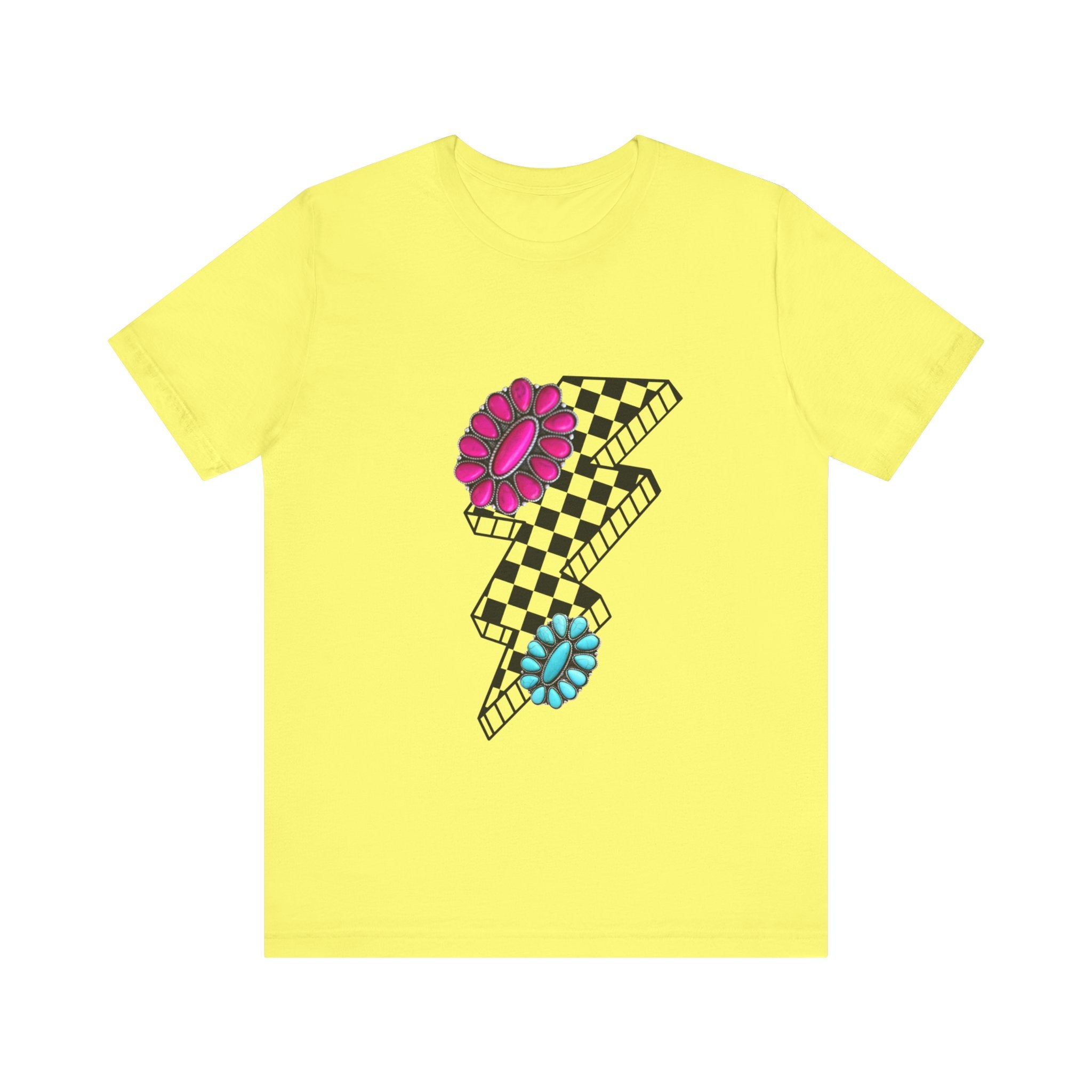 Checkered Lightning Bolt Squash Unisex Jersey Short Sleeve Tee