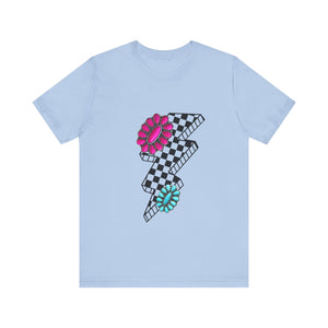 Checkered Lightning Bolt Squash Unisex Jersey Short Sleeve Tee