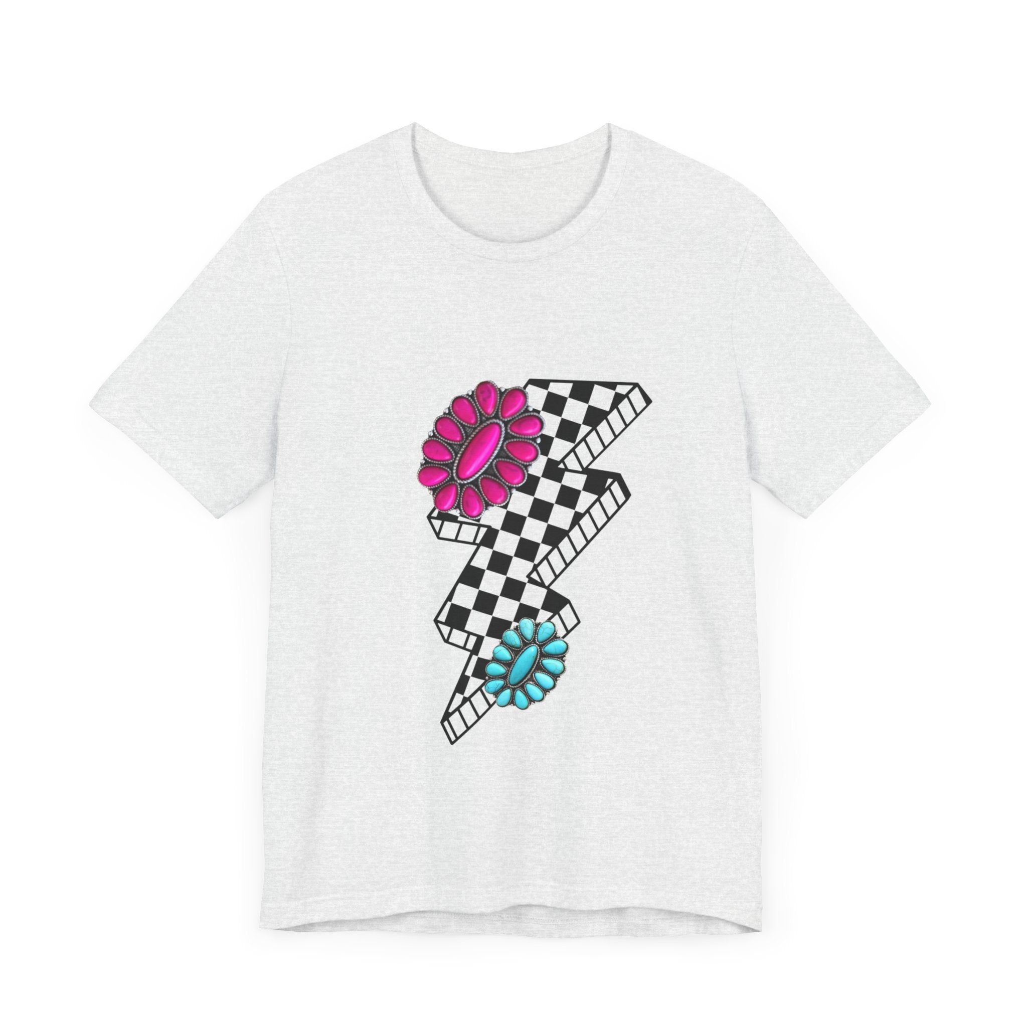 Checkered Lightning Bolt Squash Unisex Jersey Short Sleeve Tee