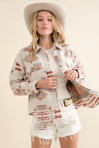 Jacquard Aztec Shirt Jacket