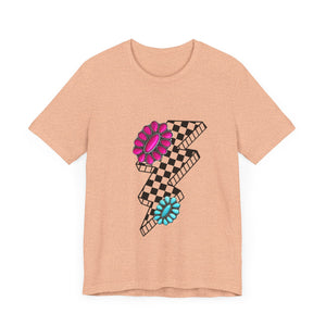 Checkered Lightning Bolt Squash Unisex Jersey Short Sleeve Tee