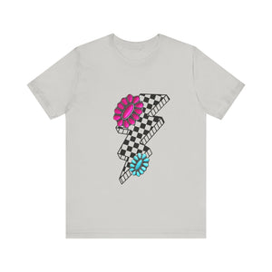 Checkered Lightning Bolt Squash Unisex Jersey Short Sleeve Tee