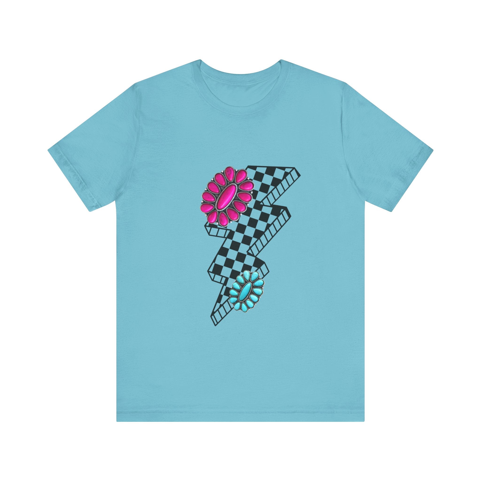 Checkered Lightning Bolt Squash Unisex Jersey Short Sleeve Tee