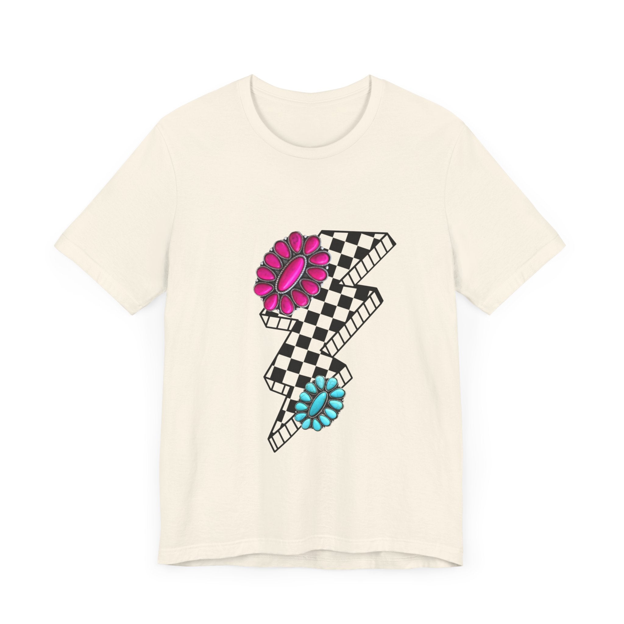 Checkered Lightning Bolt Squash Unisex Jersey Short Sleeve Tee