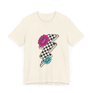 Checkered Lightning Bolt Squash Unisex Jersey Short Sleeve Tee