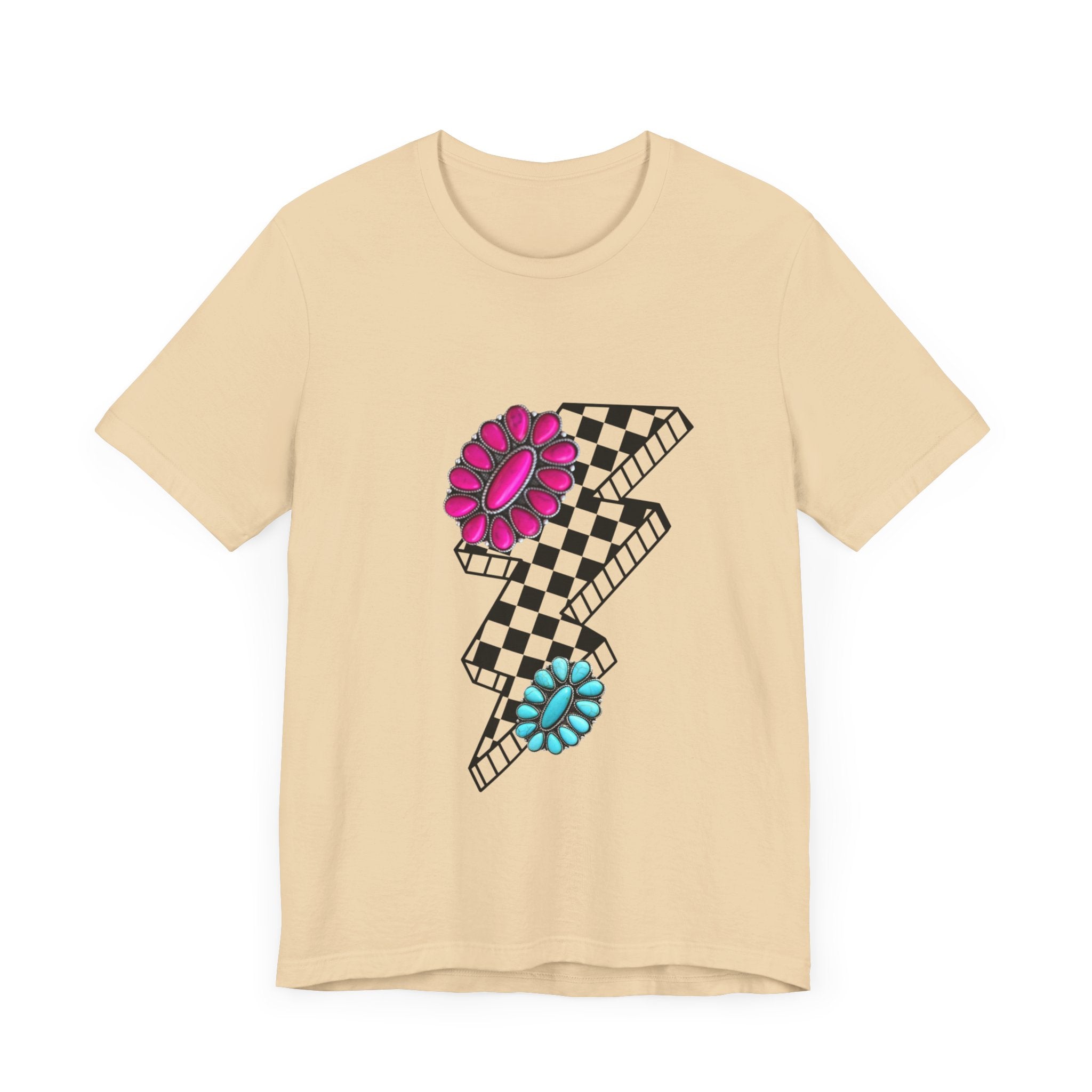 Checkered Lightning Bolt Squash Unisex Jersey Short Sleeve Tee