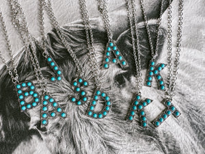 Turquoise Initial Necklace