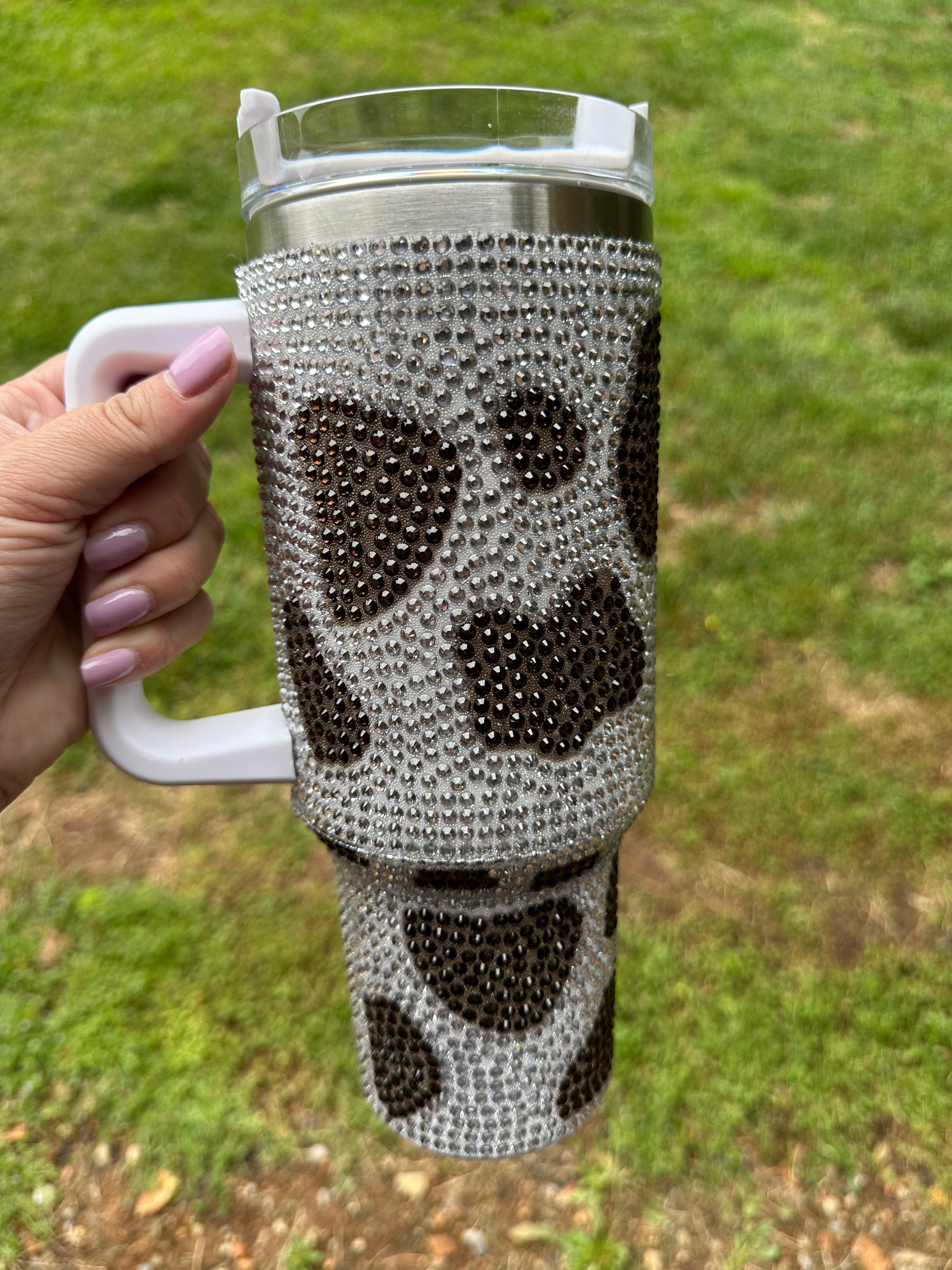 Rhinestone Brown Cow Tumbler