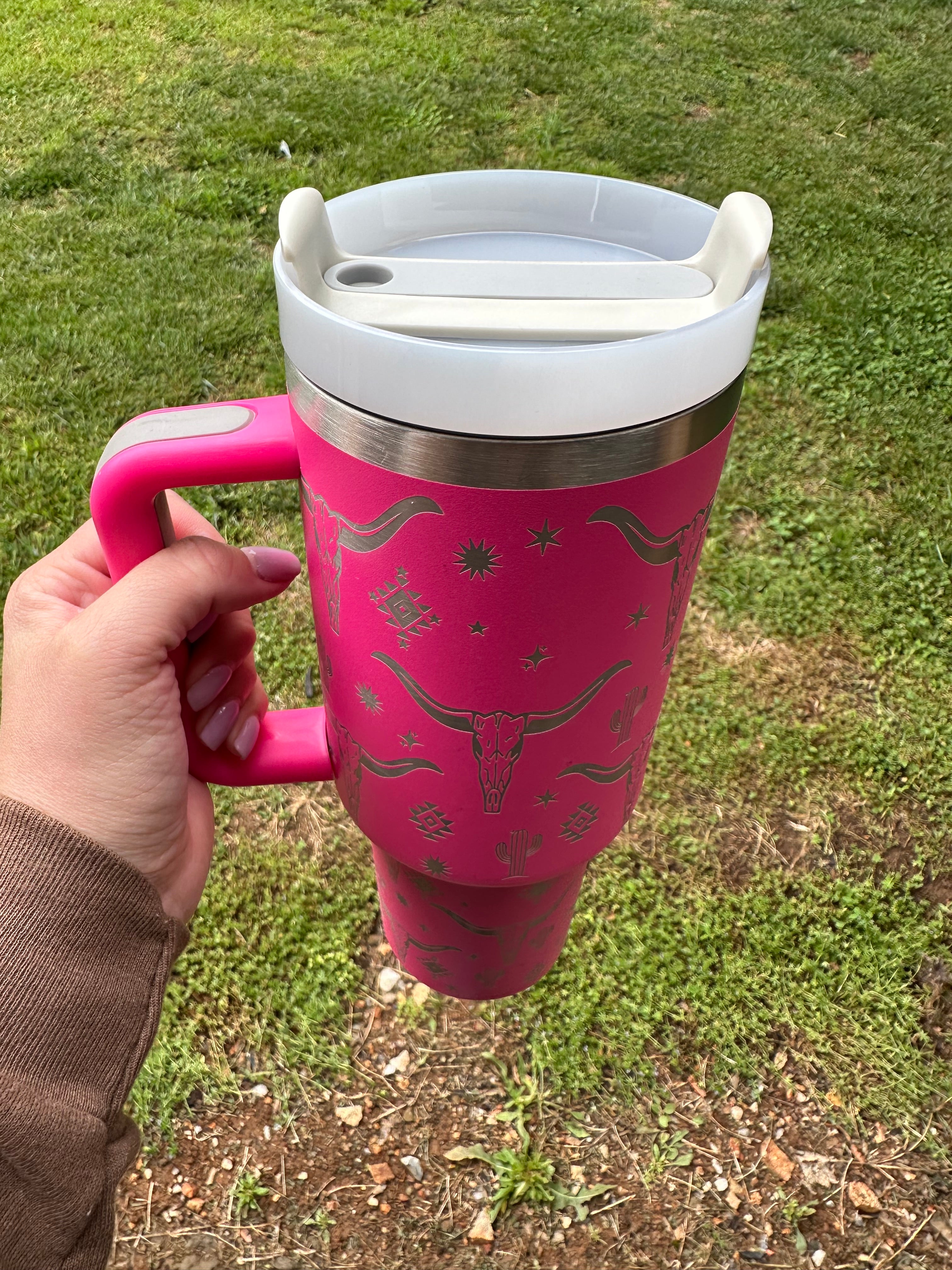 Pink Western Tumbler