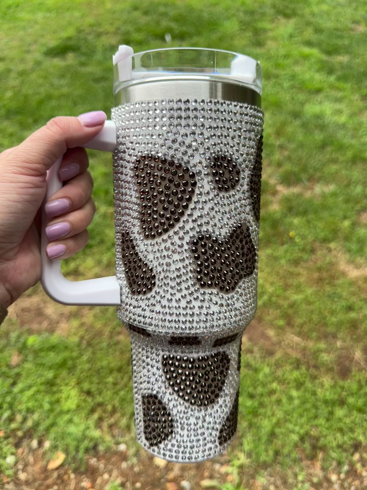 Rhinestone Brown Cow Tumbler