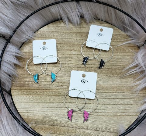 Lightning Hoop Earrings