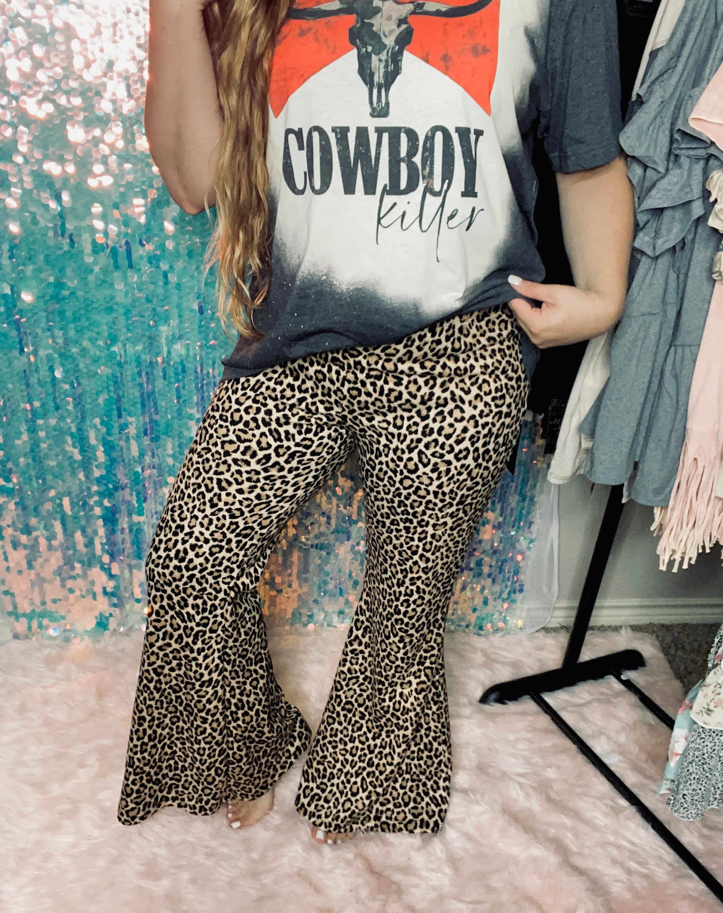 Leopard Print Flare Pants