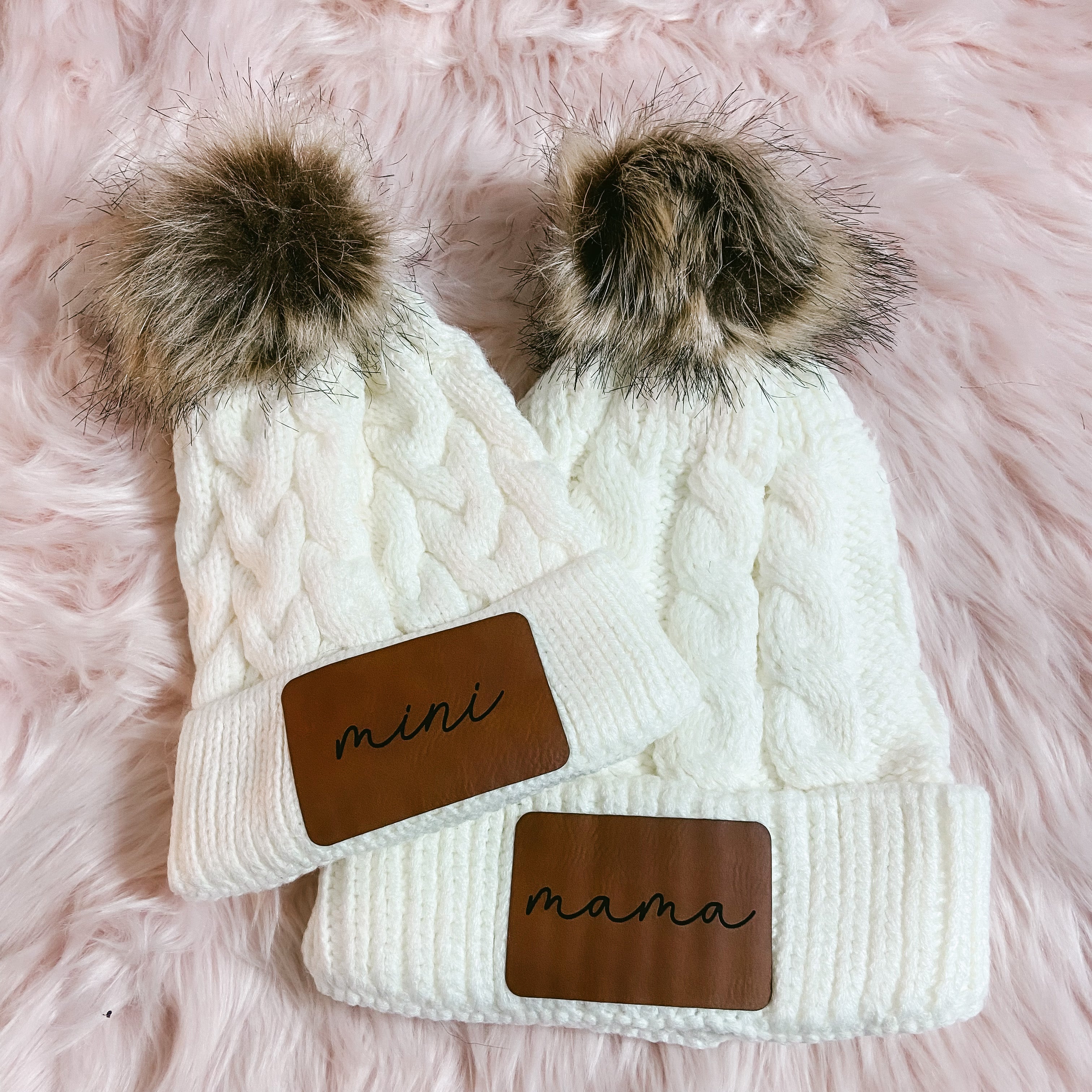 Mama pom beanie