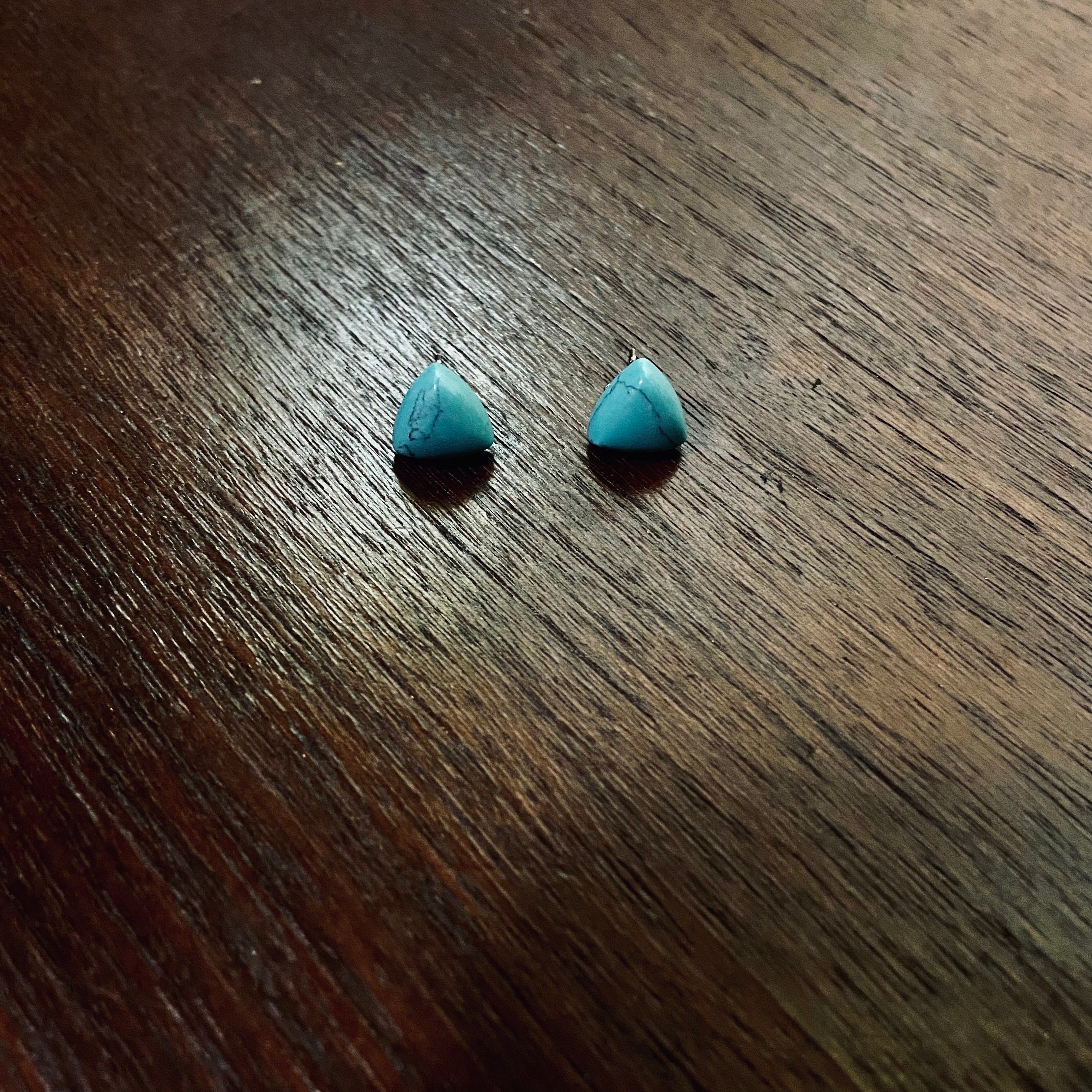 Turquoise Triangle Stud Earrings