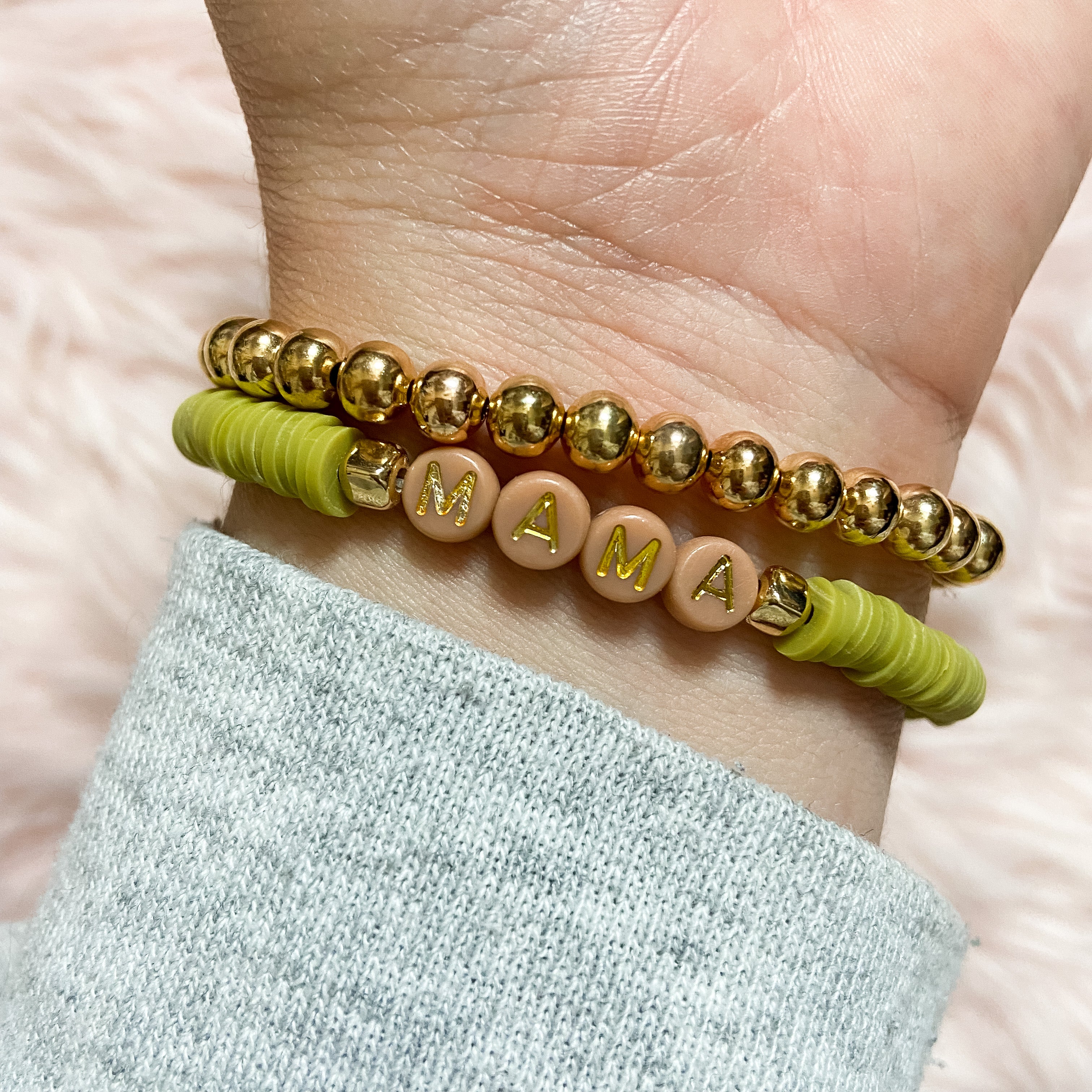 Chartreuse Mama Bracelet Set