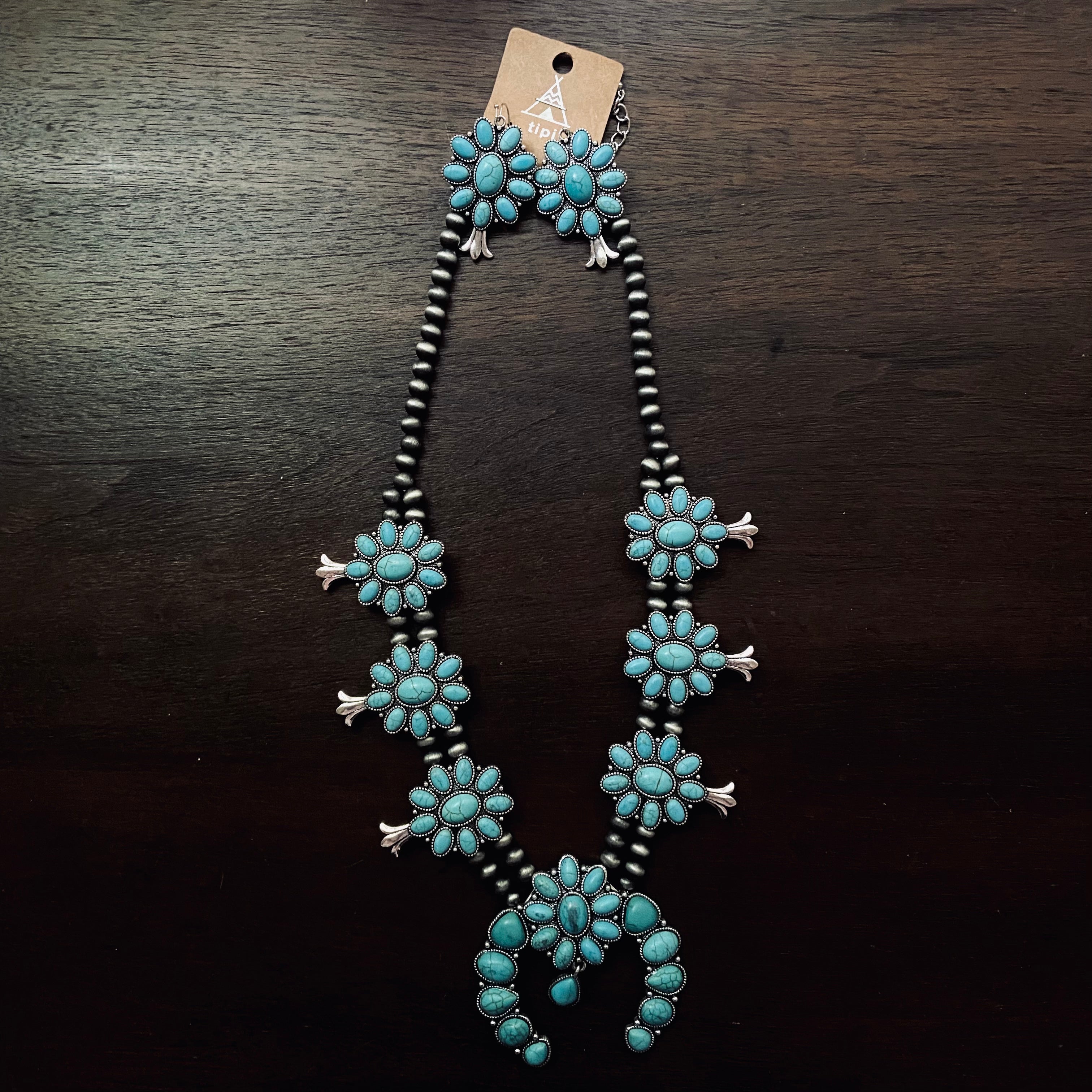 Turquoise Squash Blossom Set