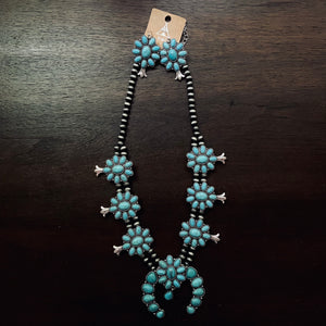 Turquoise Squash Blossom Set